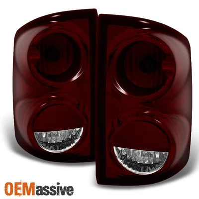 Fit 05-11 Dodge Dakota Dark Red Tail Lights L+R Side Replacement - Image 1 of 4