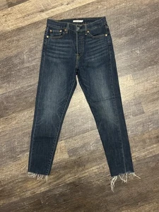 Jeans skinny Levi’s Wedgie Fit donna 29 blu vertigo vita alta orlo grezzo - Foto 1 di 11