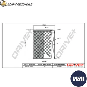 FILTRO ARIA DP1110.10.0277 PER NISSAN TERRANO/II URVAN/bus FORD MAVERICK 2.7L - Foto 1 di 8