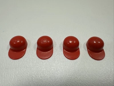 Lot Of 4 Lego City Boy Girl Mini Figure RED BASEBALL CAP Head Gear Hat NEW - Image 1 of 3
