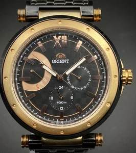 🇯🇵 ORIENT FUU05003B0 BIG Reloj Pulsera Cuarzo Japón 100m 40mm Caja Esfera Negra - Imagen 1 de 17