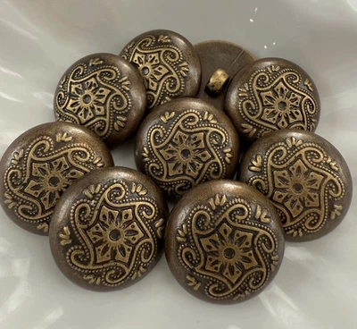 Botones de vástago de botón de costura de flores y vid de plástico vintage de 25 mm de 10 piezas Foto 1 de 3
