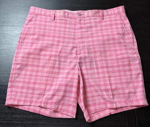 Footjoy Herren rosa kariert Golfshorts Größe 38 7 "Innennaht, lässig bunt adrett - Bild 1 von 6