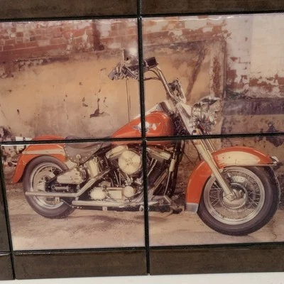 Harley motorcycle resin wall Art  12x10 custom made byBelletich Galleries. - Image 1 of 4