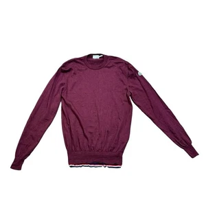 Moncler Maglione Trikot Girocollo Logo-Patch 100 % Wolle Pullover burgunderrot $ 1080 - Bild 1 von 16