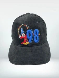 Vintage Disney World 1998 Sorcerer Mickey Baseball Cap SnapBack schwarz Neu mit Etikett - Bild 1 von 6