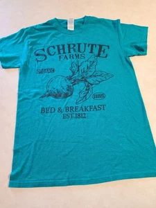 Camiseta Schrute Farms Beets The Office azul verdoso talla pequeña Dwight B6 - Imagen 1 de 3