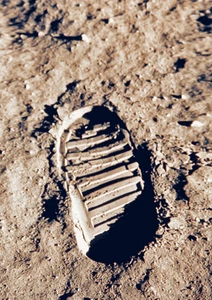 Tarjeta de felicitación postal lenticular 3D Buzz Aldin's Apollo 11 FootPrint - Imagen 1 de 1