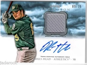 Miles Head 2013 Bowman Inception Rookie blau Autogramm Trikot Relikt #9/25 Autogramm - Bild 1 von 1