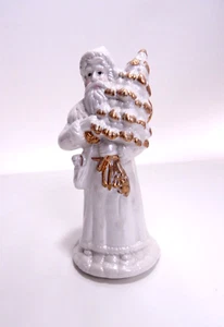 Cracker Barrel Santa Musical Fine Pearlized Porcelain Figurine O Tannenbaum Vtg - Picture 1 of 6
