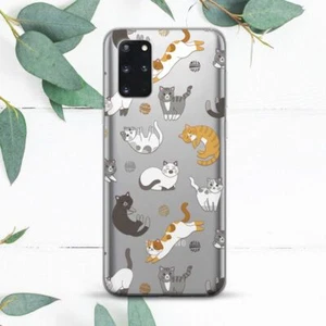 Cute Cats Animal Kitten Clear Case For Samsung Note 10 20 S20 S21 S22 S23 S24 FE - Picture 1 of 1