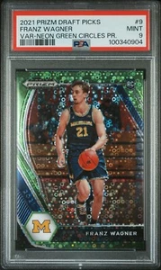 PSA 9 - 2021/22 Panini Prizm Draft Picks FRANZ WAGNER RC Green Circles 3/5 #9 - Foto 1 di 2