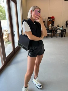 Chanel Patent Jersey Flap Bag black | CC Logo Shoulder Bag - Picture 1 of 15