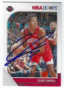 CLINT CAPELA HOUSTON ROCKETS SIGNED NBA HOOPS BASKETBALL CARD ATLANTA HAWKS - Picture 1 of 1