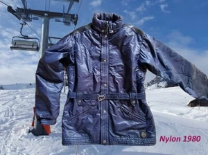 Anorak Nylonjacke Skijacke Winterjacke Kapuze Glanznylon Vintage 80er - Bild 1 von 7
