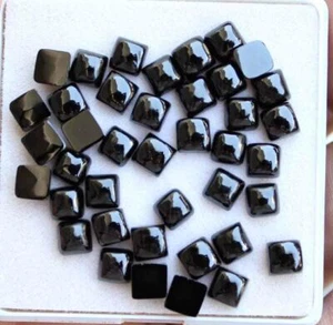 39.00 Cts Natural Black Onyx Square Cabochon Loose Gemstone Wholesale Lot - Picture 1 of 2