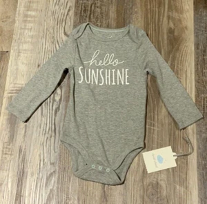 Pagliaccetto intero Cloud Island bambino manica lunga grigio "Hello Sunshine" taglia 18M - Foto 1 di 3