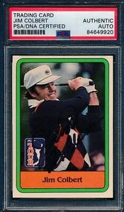 1981 Donruss PGA Jim Colbert #21 authentische Karte signiert PSA/DNA 176061 - Bild 1 von 2