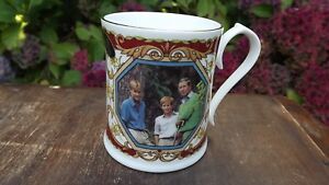 1998 Prince Charles  50th Birthday Aynsley china mug Prince William & Harry Pic