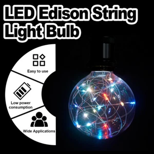Colorful Led Copper Wire Bulb E27 Rgb Edison Light Bulbs G95 Ball Lamp Filament - Picture 1 of 15