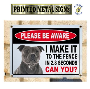 Staffy Brindle Stafford Shire Bull Terrier printed metal sign - Picture 1 of 2