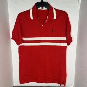 Vintage 80s Mickey Mouse Polo Shirt Munsingwear Red Stripe Large USA - Picture 1 of 6