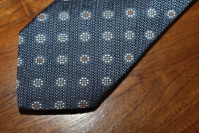 HART SCHAFFNER MARX MENS NECKTIE SILK EMBROIDERED GEOMETRIC NAVY & MULTICOLOR - Image 1 of 4