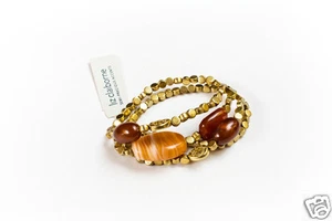 Nuevo Pulsera Elástica Liz Claiborne Tono Dorado Acentos Semipreciosos - Imagen 1 de 2