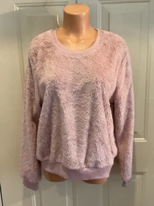 CRAVE FAME, Women’s Sz XL, Fuzzy Faux Fur, Dusty Pink, Sweatshirt Style Top. NEW - Picture 1 of 12