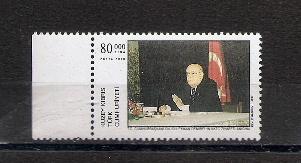 99c Starts - TURKISH CYPRUS 1997 Suleyman Demirmel Scott 437 Fine MNH - Image 1 of 1