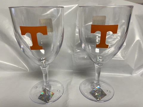 Tennessee Volunteers Plastic Wine Glass Set Of Two  C Cover