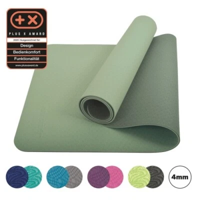 SCHILDKRÖT-FITNESS Schildkröt Bicolor Yogamatte, Grün-Moosgrün, 4mm, PVC-frei, im Carrybag
