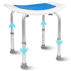 HEFTMAN Curved Shower Seats Easy Assembly Aluminium Bathroom Stool Anti-Slip () - Picture 1 of 7