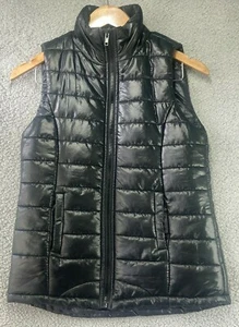 Rue 21 Juniors Black Zip Up Vest Puffer Jacket Size Small - Picture 1 of 8