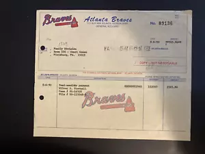 1990 carbon check copy Atlanta Braves check HOF Willie Stargell - Picture 1 of 4