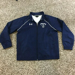 Under Armour Youth Sz XL Loose Baseball Full Zip Navy Blue Warm Up Jacket Nylon - Picture 1 of 5