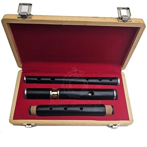 Handmade PvC 4-piece Irish Flute in Low-D with Wooden Case - Picture 1 of 4
