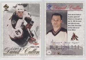 2001-02 Pacific Private Stock Gold /106 David Cullen #135 Rookie RC