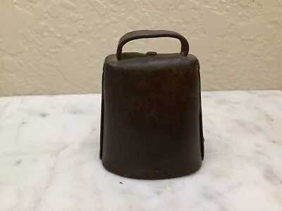 Vintage Metal Cow Bell, Primitive Blacksmith Hand Forged & Riveted~3" High - Image 1 of 4