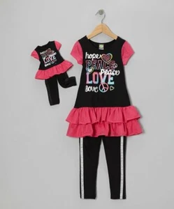 New Dollie Me Girl 'Love' Tunic Legging Set 5 6 7 Fits American Girl 18" Doll - Picture 1 of 1