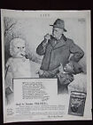 1918 Velvet Tobacco Pipe Smoking Snow Man M. Leone Bracker Advertisement