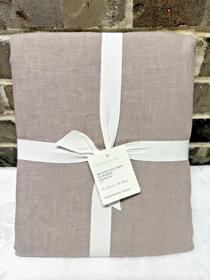 1 Pottery Barn Belgian Flax Linen Tablecloth 70 x 126 Smoky Quartz Color  NEW - Image 1 of 4
