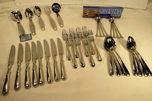 VINTAGE LOT OF 24 YAMAZAKI JAPAN STAINLESS FLATWARE - ONEIDA 5PC SER (EZS003687) - Picture 1 of 12