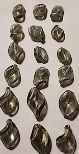 Czech Lampwork Twisted Silver Foil Glass Beads 18 Beads 3 Sizes See Description - Picture 1 of 9