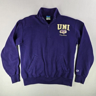 UNI Northern Iowa Panthers 1/4 Zip Sweatshirt in Mens Size Large Champion Eco - Image 1 of 4