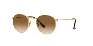 RAY BAN | NEW | ROUND MEDIUM | 3447 001 - 51 | GOLD | GRADIENT BROWN - Picture 1 of 4