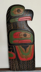 Wood Carved Sculpture - Eagle and Salmon By Albert J Joseph - Picture 1 of 11