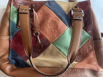 Bolso de Hombro Hobo Convertible de Cuero y Gamuza Fossil Patchwork LEER Foto 1 de 4