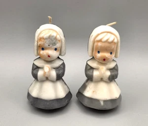 Vintage Gurley Kerzen Pilgrim Girl 2 Stück - Bild 1 von 5