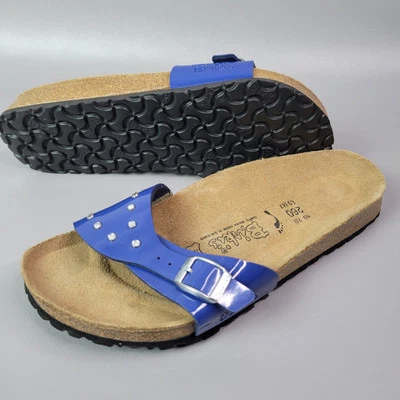 Women’s Birkenstock Birki's Slide Rhinestones Blue Silver Size 40N / 9N US  - Image 1 of 4